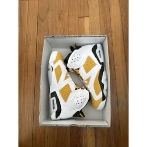 Nike Air Jordan 6 Retro White Yellow Ochre Black CT8529-170 sz 10 Men's